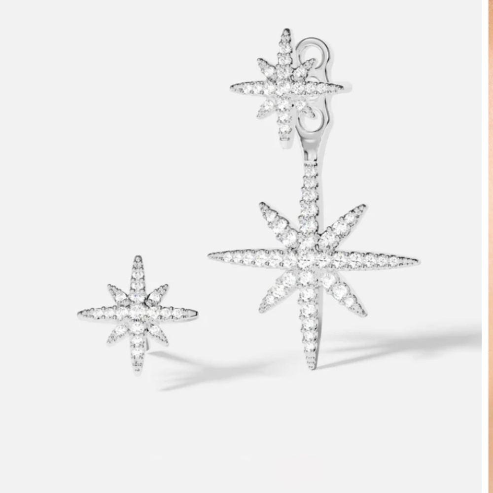 APM Monaco METEORITES Asymmetric Météorites Ear Jacket And Studs Sterling Silver